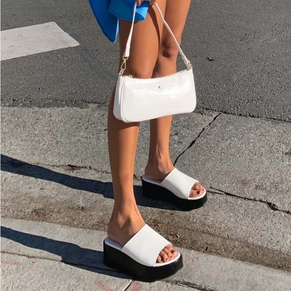 PRINCESS POLLY White Britta Platform Heel Sandals - Picture 1 of 8